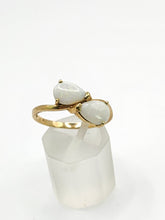 Load image into Gallery viewer, 1852: Vintage; 9ct Gold White Opals Cross-Over Stacker Ring- Symbolic beauty