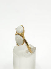Load image into Gallery viewer, 1852: Vintage; 9ct Gold White Opals Cross-Over Stacker Ring- Symbolic beauty