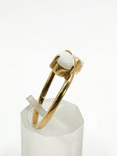 Load image into Gallery viewer, 1852: Vintage; 9ct Gold White Opals Cross-Over Stacker Ring- Symbolic beauty