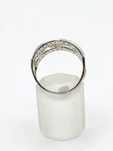 Load image into Gallery viewer, 1859: Vintage; 9ct Gold Yellow and White Diamonds Openwork Ring- 52 natural sparkling diamonds