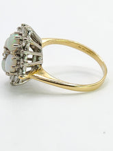 Load image into Gallery viewer, 1940: Vintage: 18ct Gold White Opals Diamonds (0.85ct) Cocktail Ring- Sensational