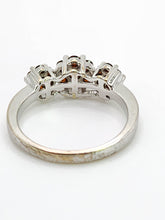Load image into Gallery viewer, 1924: Vintage: 9ct White Gold Red Diamonds (1ct) Flowerhead Trilogy Ring-  21 Natural Diamonds