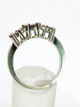 Load image into Gallery viewer, 1924: Vintage: 9ct White Gold Red Diamonds (1ct) Flowerhead Trilogy Ring-  21 Natural Diamonds