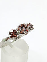 Load image into Gallery viewer, 1924: Vintage: 9ct White Gold Red Diamonds (1ct) Flowerhead Trilogy Ring-  21 Natural Diamonds