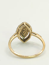 Load image into Gallery viewer, 1389: Vintage: 9ct Gold Blue & White Diamonds Ring- 60 sparkling natural diamonds