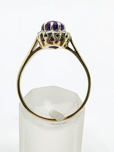 Load image into Gallery viewer, 1642: Vintage: 9ct Gold Rich Purple Amethyst Diamonds Dress Ring-Lush
