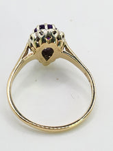 Load image into Gallery viewer, 1642: Vintage: 9ct Gold Rich Purple Amethyst Diamonds Dress Ring-Lush