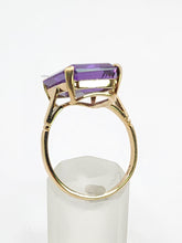 Load image into Gallery viewer, 1693:Vintage; 9ct Gold Large Emerald Cut Alexandrite Cocktail Ring- Exceptional