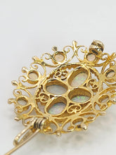 Load image into Gallery viewer, 1904: Vintage Old: Large 9ct Gold Pendant & Brooch 12 Vivid Opals - Beautiful colour play
