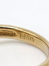 Load image into Gallery viewer, 6439: Vintage; 9ct Gold 9 Red Garnets 4 Natural Diamonds Geometric Set Dress Ring