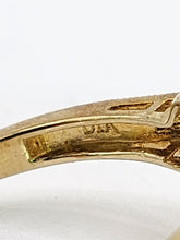 Load image into Gallery viewer, 1849: Vintage: 9ct Gold Pear-Cut Lilac Amethyst Diamonds Dress Ring-Lovely combination