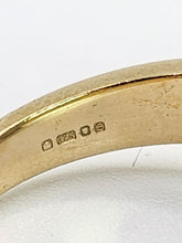 Load image into Gallery viewer, 1945: Vintage: 9crt Gold Art Deco Style Geometric Set Sapphires & Diamonds Statement Ring- lovely example