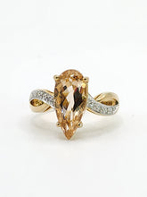 Load image into Gallery viewer, 1973: Vintage : 9ct Gold Pink Morganite Diamonds Cocktail Ring- Divine