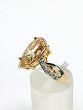 Load image into Gallery viewer, 1973: Vintage : 9ct Gold Pink Morganite Diamonds Cocktail Ring- Divine