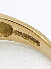 Load image into Gallery viewer, 1980: Vintage; 9ct Gold Blue Aquamarines Trilogy Ring- beautifully balanced blue