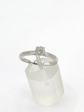 Load image into Gallery viewer, 1992: Vintage: 9ct White Gold 11 Natural Diamonds Dress/Stacker Ring- Petite, sparkling beauty