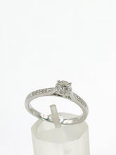 Load image into Gallery viewer, 1992: Vintage: 9ct White Gold 11 Natural Diamonds Dress/Stacker Ring- Petite, sparkling beauty