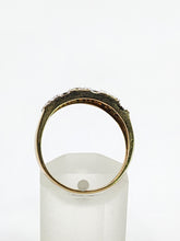 Load image into Gallery viewer, 2006: Vintage: 9ct Gold Greek Key Pattern Black  & White Diamonds Ring- Sparkling natural diamonds