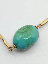 Load image into Gallery viewer, 1903: Antique: Victorian 9ct Gold Turquoise Necklace (61cm) & Bracelet (18cm) Set
