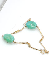 Load image into Gallery viewer, 1903: Antique: Victorian 9ct Gold Turquoise Necklace (61cm) & Bracelet (18cm) Set