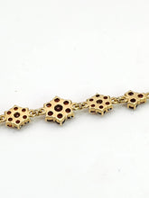 Load image into Gallery viewer, 1991: Vintage: 9ct Gold Floral Garnet Bracelet (17.5cm) - Exquisite, nice weight