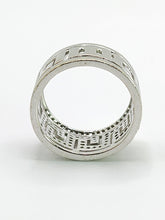 Load image into Gallery viewer, 2068: Vintage; 9ct White Gold Diamonds Encrusted Greek Key Design Ring- Sparkling statement.