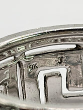 Load image into Gallery viewer, 2068: Vintage; 9ct White Gold Diamonds Encrusted Greek Key Design Ring- Sparkling statement.