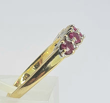 Load image into Gallery viewer, 1990: Vintage: 18ct Gold Rubies Diamonds Half-Eternity/Stacker Ring- picture perfect