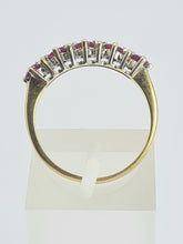Load image into Gallery viewer, 1990: Vintage: 18ct Gold Rubies Diamonds Half-Eternity/Stacker Ring- picture perfect