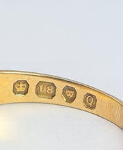 Load image into Gallery viewer, 2105: Antique: 18ct Gold Turquoise Seed Pearl Dress/Stacker Ring- From 1891 - Yes really