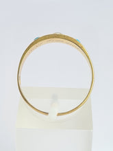 Load image into Gallery viewer, 2105: Antique: 18ct Gold Turquoise Seed Pearl Dress/Stacker Ring- From 1891 - Yes really