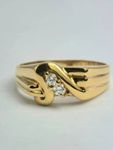 Load image into Gallery viewer, 1937: Vintage: 22ct Gold twin Natural Diamonds Fancy Signet Ring