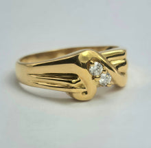 Load image into Gallery viewer, 1937: Vintage: 22ct Gold twin Natural Diamonds Fancy Signet Ring