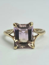 Cargar imagen en el visor de la galería, 2192: Vintage: 9ct Gold Emerald Cut Ametrine Cocktail Ring- Lush