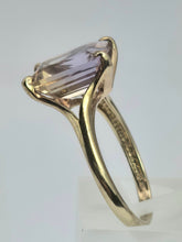 Cargar imagen en el visor de la galería, 2192: Vintage: 9ct Gold Emerald Cut Ametrine Cocktail Ring- Lush