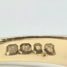 Load image into Gallery viewer, 2196: Vintage; 18ct Gold 5 Almandine Garnets half-Eternity Ring- From London 1968