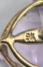 Load image into Gallery viewer, 2181: Vintage & Exquisite 9ct Gold Square Cut Lilac Amethyst Stud Earrings