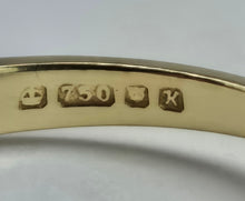 Load image into Gallery viewer, 2071: Vintage; 18ct Gold French Blue Sapphire Diamonds (0.3ct) Three Stone Ring- From 1984