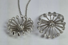 Load image into Gallery viewer, 0112: Vintage: 18ct White Gold "Sunray" Diamonds Fine Jewellery Set: Ring, Pendant, Necklace- Extraordinary