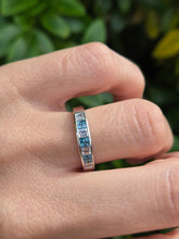 Load image into Gallery viewer, 1906: Vintage; 18ct White Gold Blue & White Diamonds Stacker/Dress Ring- something specia