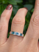 Load image into Gallery viewer, 1906: Vintage; 18ct White Gold Blue & White Diamonds Stacker/Dress Ring- something specia