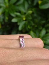 Load image into Gallery viewer, 1894: Vintage: 9ct White Gold Pink Tourmalines Dress Ring- pretty in pink