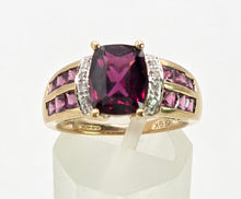 Load image into Gallery viewer, 1900: Vintage: 9ct Gold Almandine Garnets Diamonds Cocktail Ring