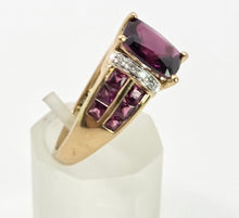 Load image into Gallery viewer, 1900: Vintage: 9ct Gold Almandine Garnets Diamonds Cocktail Ring