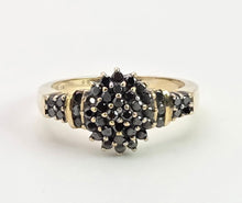 Load image into Gallery viewer, 2169: Vintage: 9ct Gold Pave Set Black Diamonds Signet/Stacker Ring- 0.5ct natural black diamonds