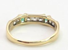 Load image into Gallery viewer, 1195: Vintage Rare: 18ct Gold Green Diopside Sapphires Stacker Ring