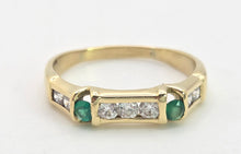 Load image into Gallery viewer, 1195: Vintage Rare: 18ct Gold Green Diopside Sapphires Stacker Ring