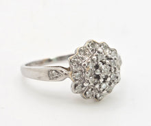 Load image into Gallery viewer, Vintage; 9ct White Gold 21 Natural Diamonds Geometric Set Ring