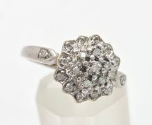 Load image into Gallery viewer, Vintage; 9ct White Gold 21 Natural Diamonds Geometric Set Ring