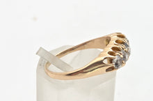Cargar imagen en el visor de la galería, Antique Edwardian: 18ct Gold 5 Natural Diamonds Boat Ring- Over 100 years old